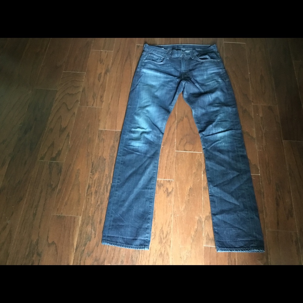 A gold E straight fit dark wash men’s jeans 32/34